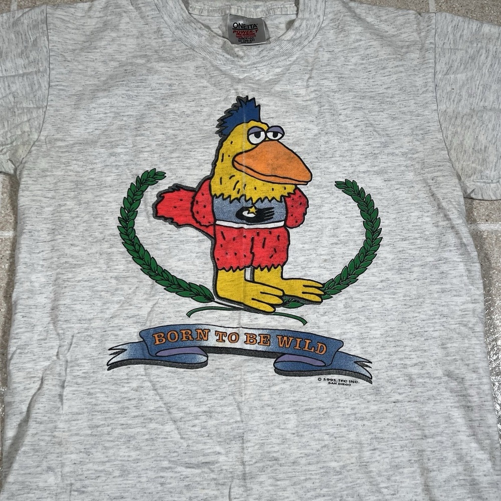 Vintage 1991 San Diego / KGB Chicken Padres Mascot T Shirt Made In USA - Picture 2 of 11